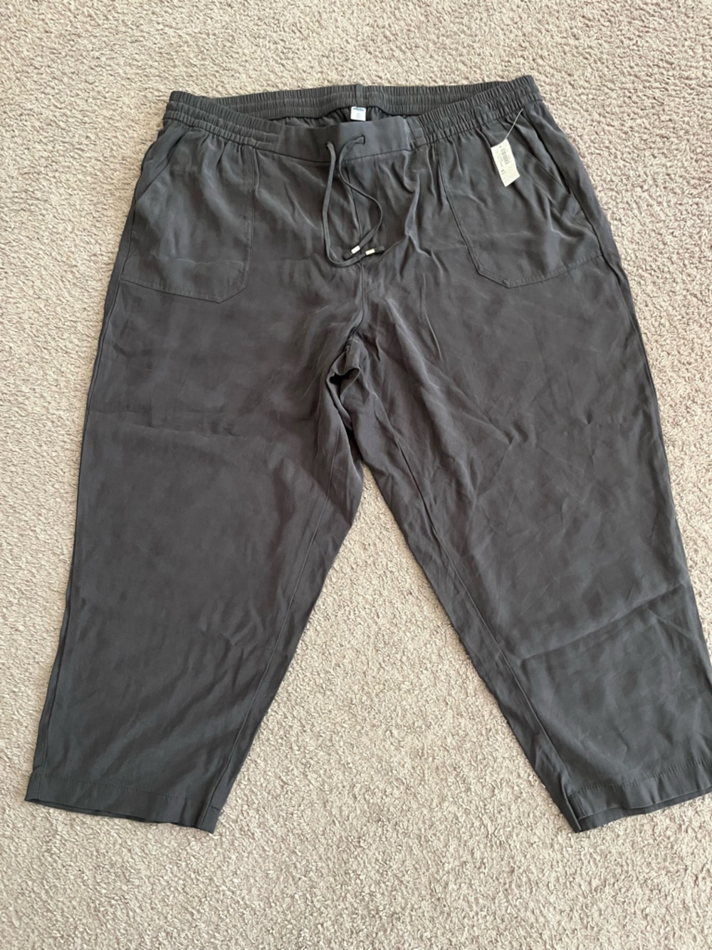 Relaxed Dark Gray Drawstring Pants